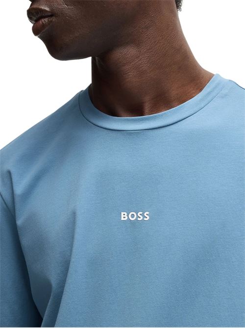 T-shirt uomo azzurra in cotone Boss Orange | 50473278462